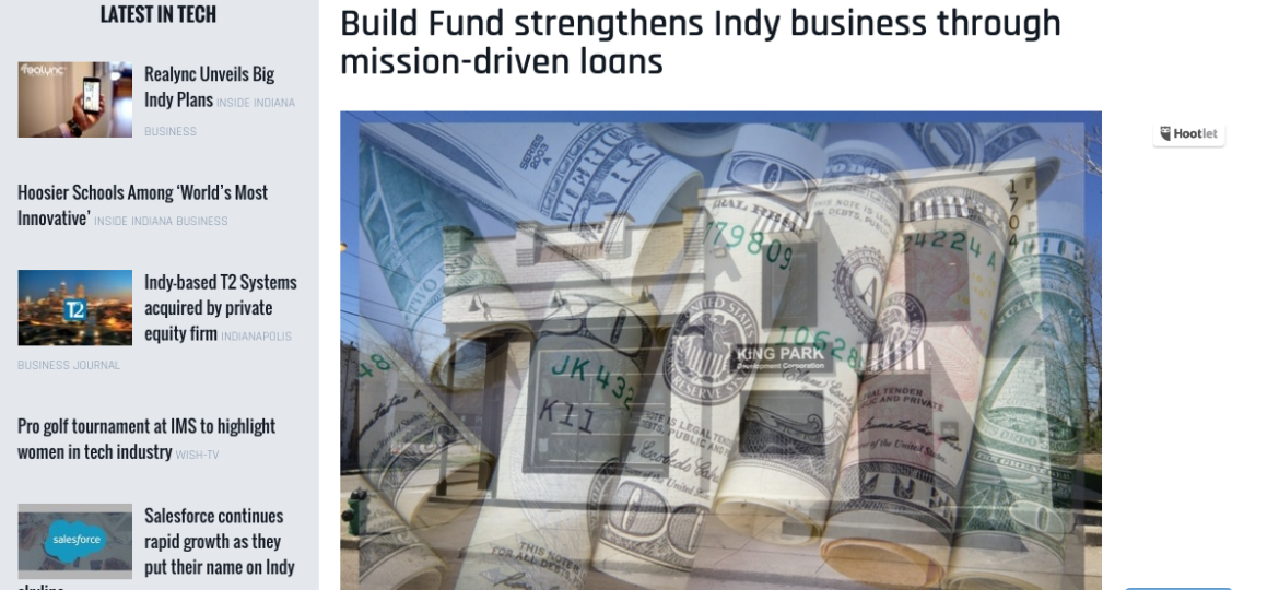 TechPoint features the Build Fund’s efforts to strengthen Indy business through mission-driven loans