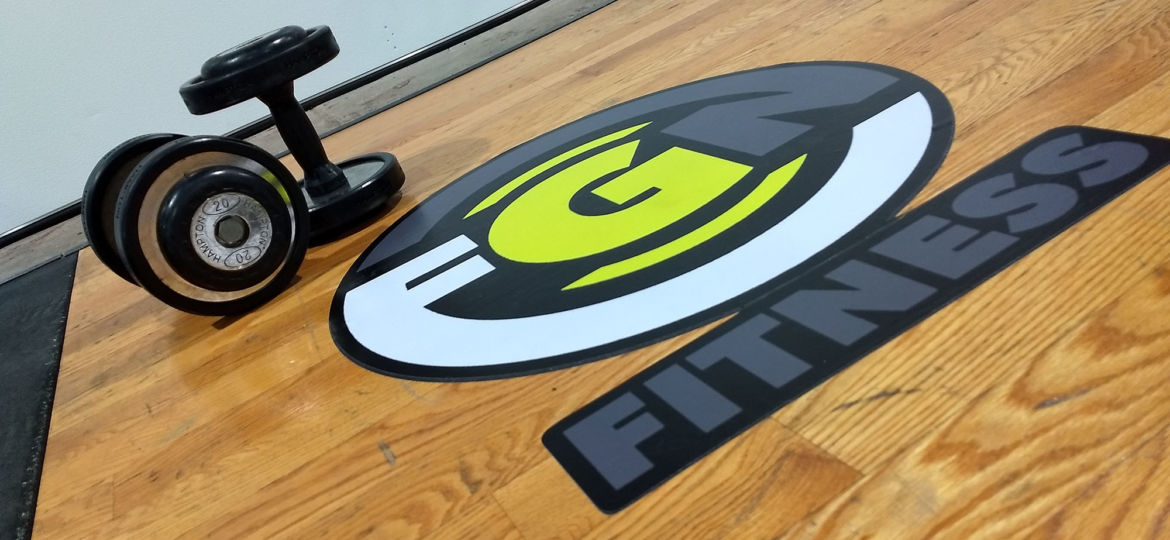FGN Fitness Logo on Gym floor.